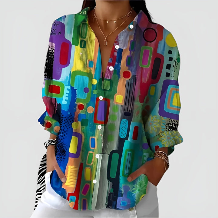 Ava™ Geometric Pattern Blouse