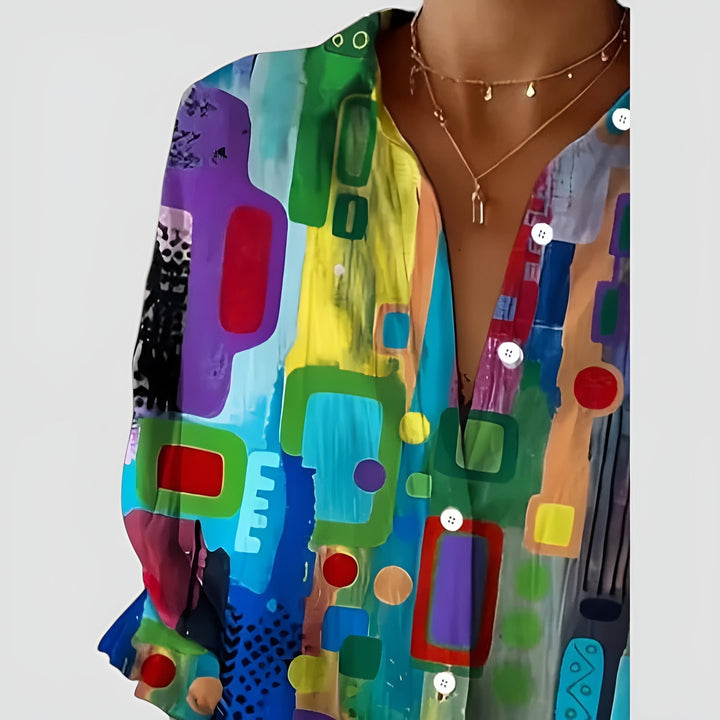 Ava™ Geometric Pattern Blouse