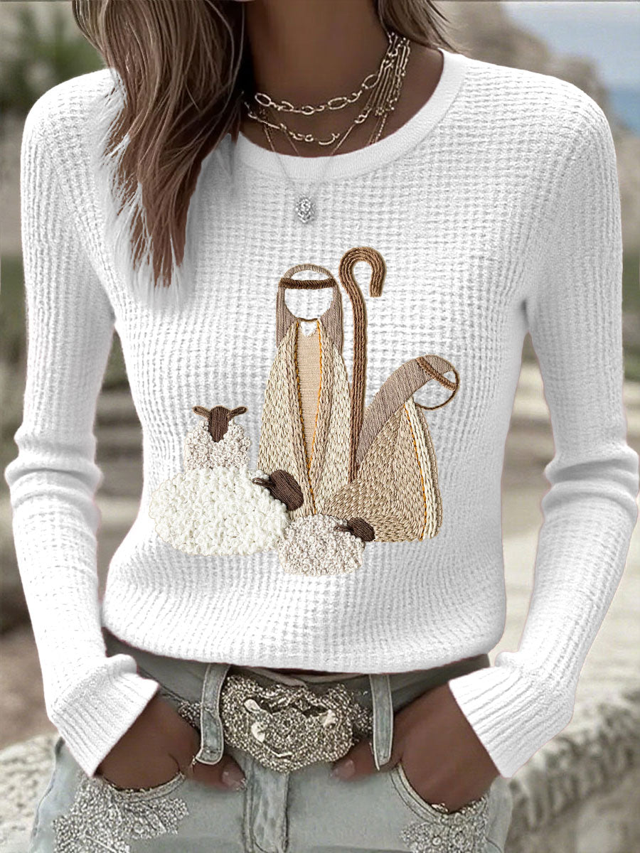 Women's Nativity Scene Christmas Tops